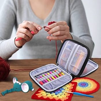 Amazon.com: Damero Crochet Hook Case, Organizer Zipper Bag with